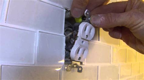 how to replace electrical box in a tiled wall|cutting tile wall for outlet.